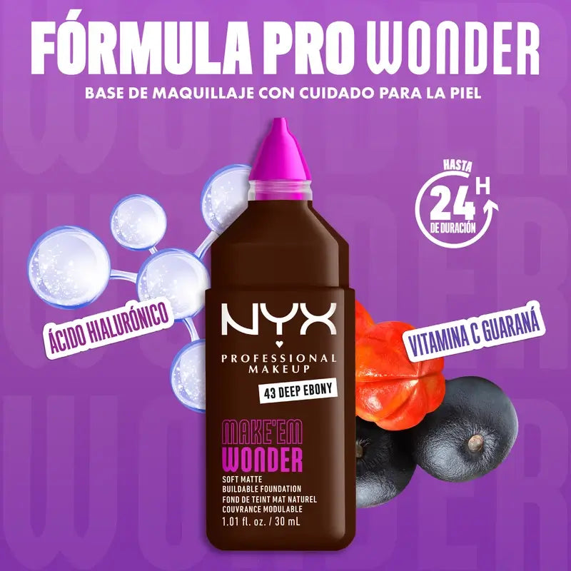 Nyx Cosmetics Make Em Wonder Fdt Deep Ebony, 30 ml