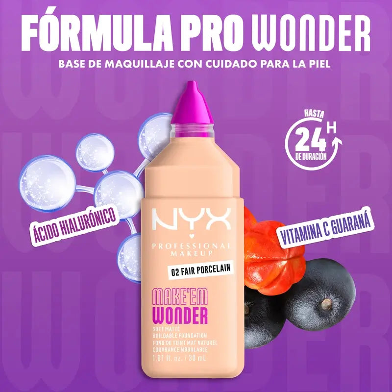 Nyx Cosmetics Make Em Wonder Fdt Fair Porcelain, 30 ml