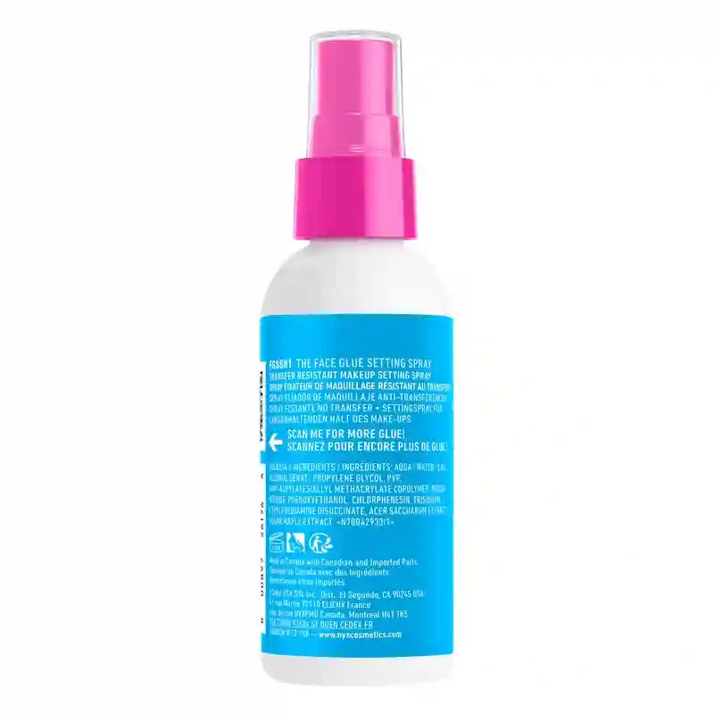 Nyx Face Glue Setting Spray, Spray Fixant Résistant Longue Durée, 60 ml
