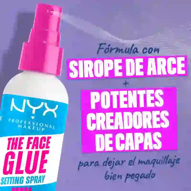 Nyx Face Glue Setting Spray, Spray Fixant Résistant Longue Durée, 60 ml