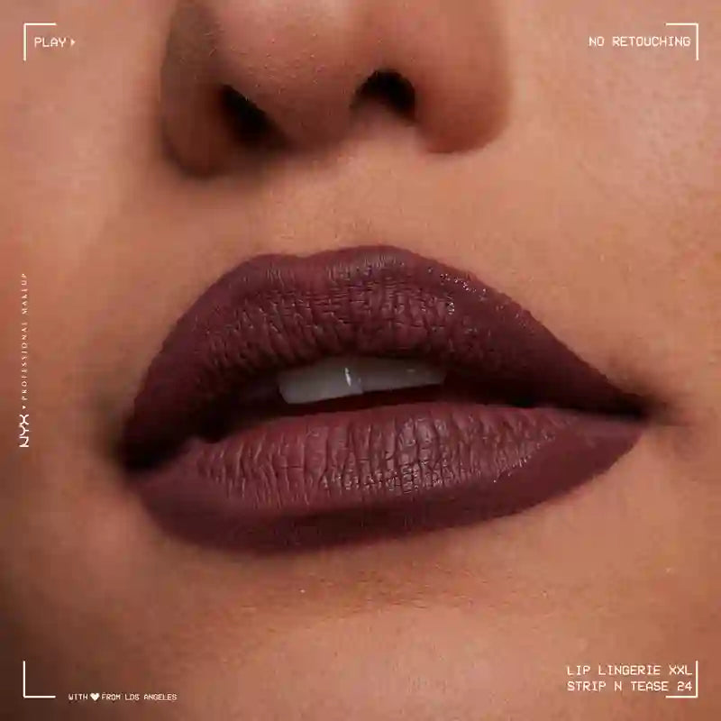 Nyx Liquid Lipstick Lip Lingerei Xxl Long Wear 100% Matte Coverage 16H . Teinte Strip N Tease , 4 ml