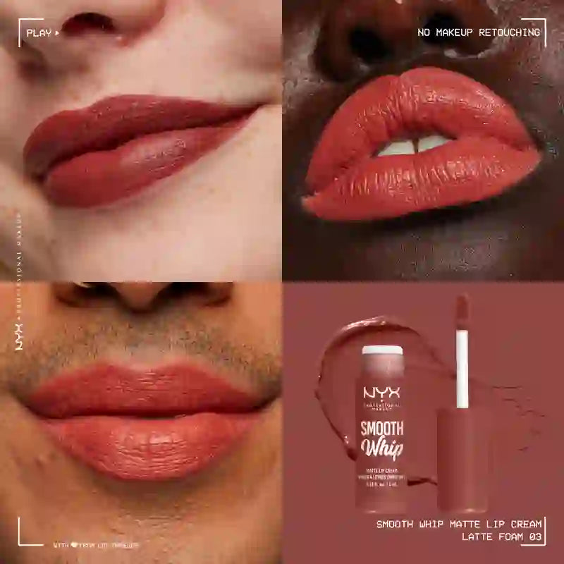 Nyx Smooth Whip Matte Lip Cream, rouge à lèvres liquide crémeux, mat, teinte mousse latte, 4 ml