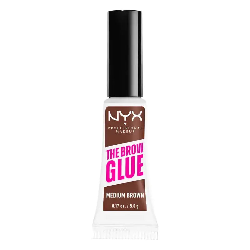 Nyx The Brow Glue, gel à sourcils longue durée, teinte 02 brun moyen, 5 gr