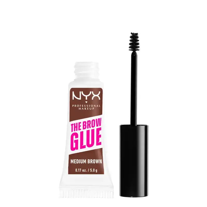 Nyx The Brow Glue, gel à sourcils longue durée, teinte 02 brun moyen, 5 gr