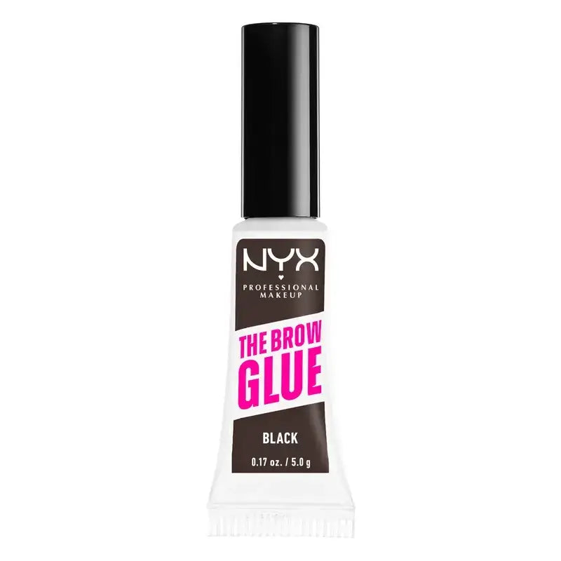 Nyx The Brow Glue, gel de colle à sourcils longue durée, teinte brun noir, 5 g