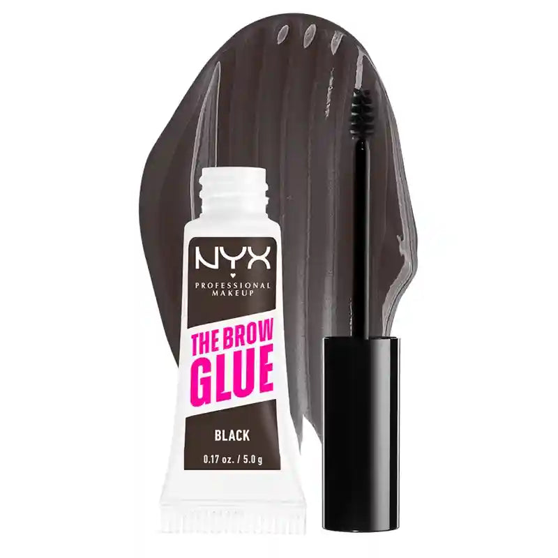 Nyx The Brow Glue, gel de colle à sourcils longue durée, teinte brun noir, 5 g