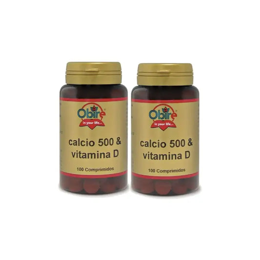 Obire Calcium 500 + Vitamine D, lot de 2 x 100 comprimés