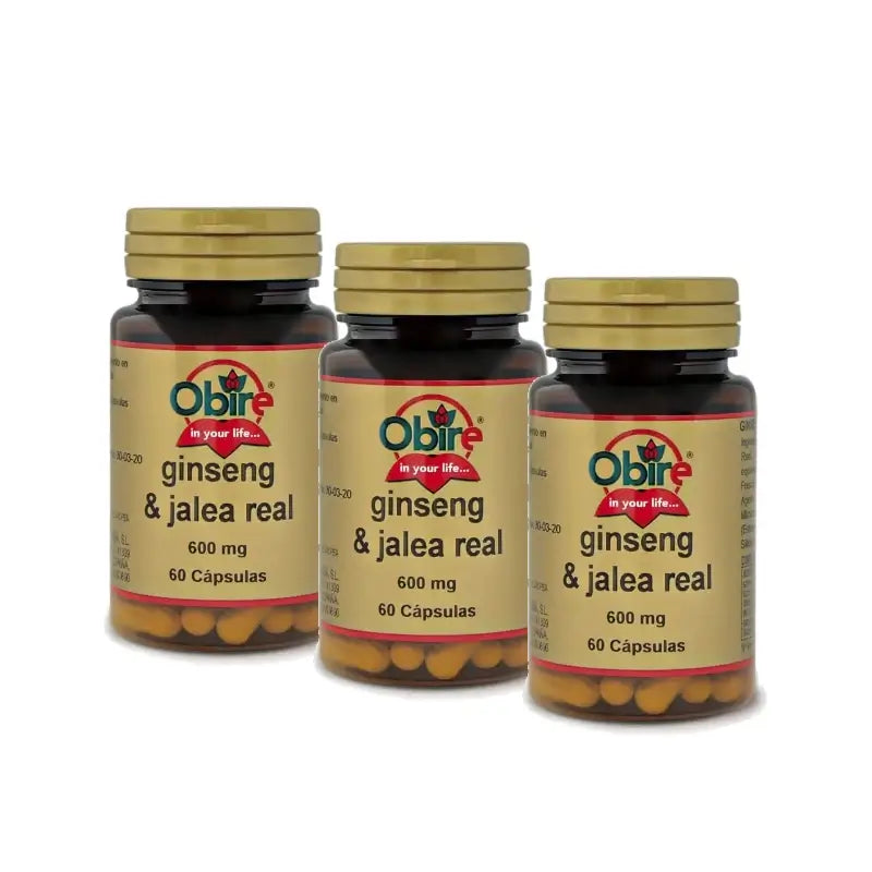 Obire Ginseng & Gelée royale, lot de 3 x 60 gélules