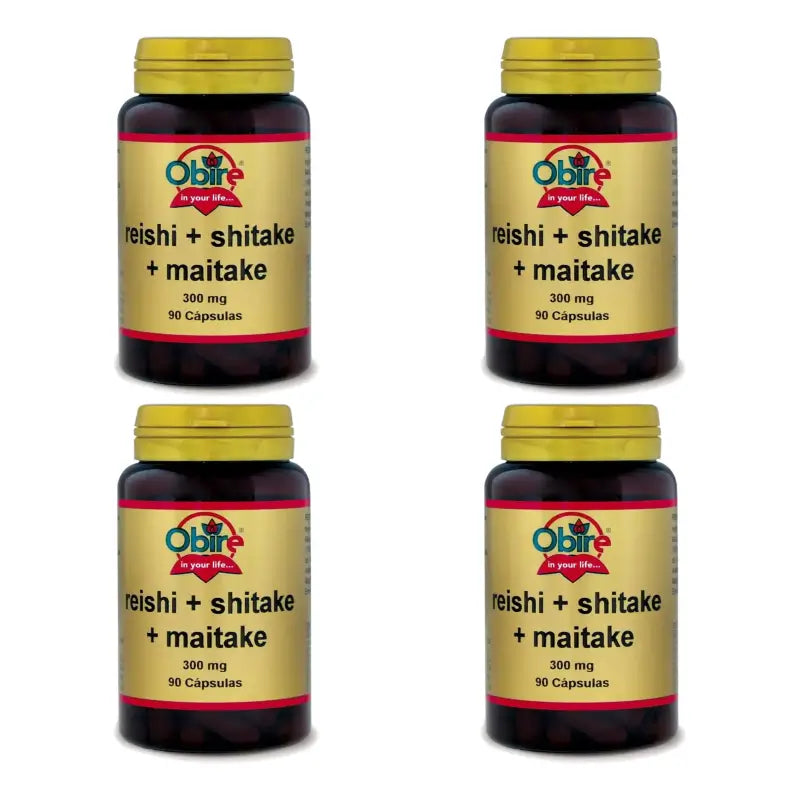 Obire Reishi + Shitake + Maitake, 4 x 90 gélules