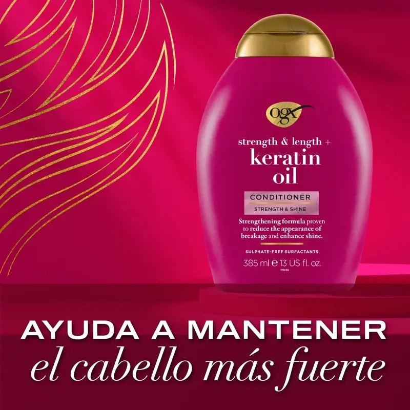 OGX Keratin Oil Conditioner, cheveux cassants, 385 ml