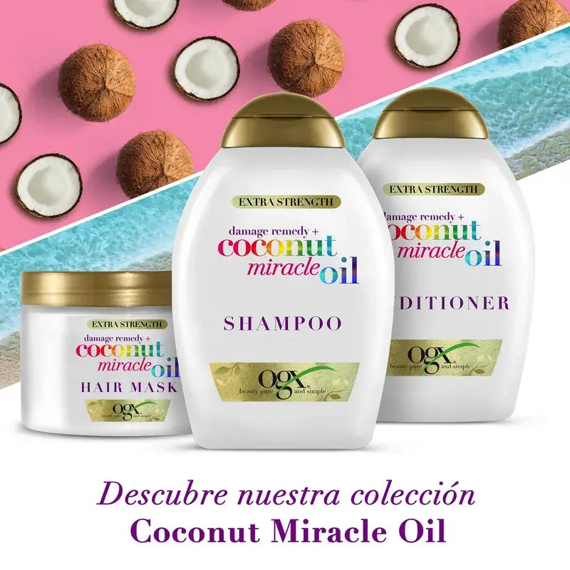 OGX Coconut Miracle Oil Extra Strength Conditioner, répare et ravive les cheveux abîmés 385 ml