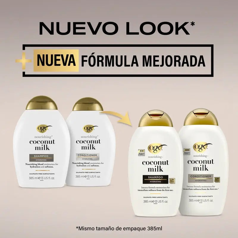 OGX Coconut Milk Conditioner, cheveux secs, 385 ml