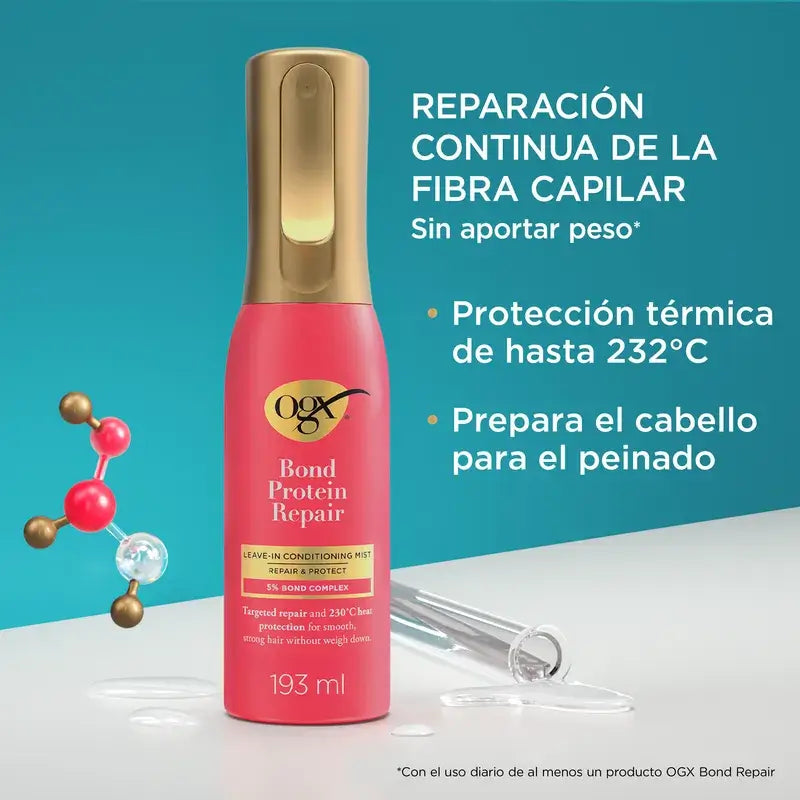 Ogx Bond Repair Leave-In Conditioner, spray de protection thermique, réparation des cheveux, 193 Ml