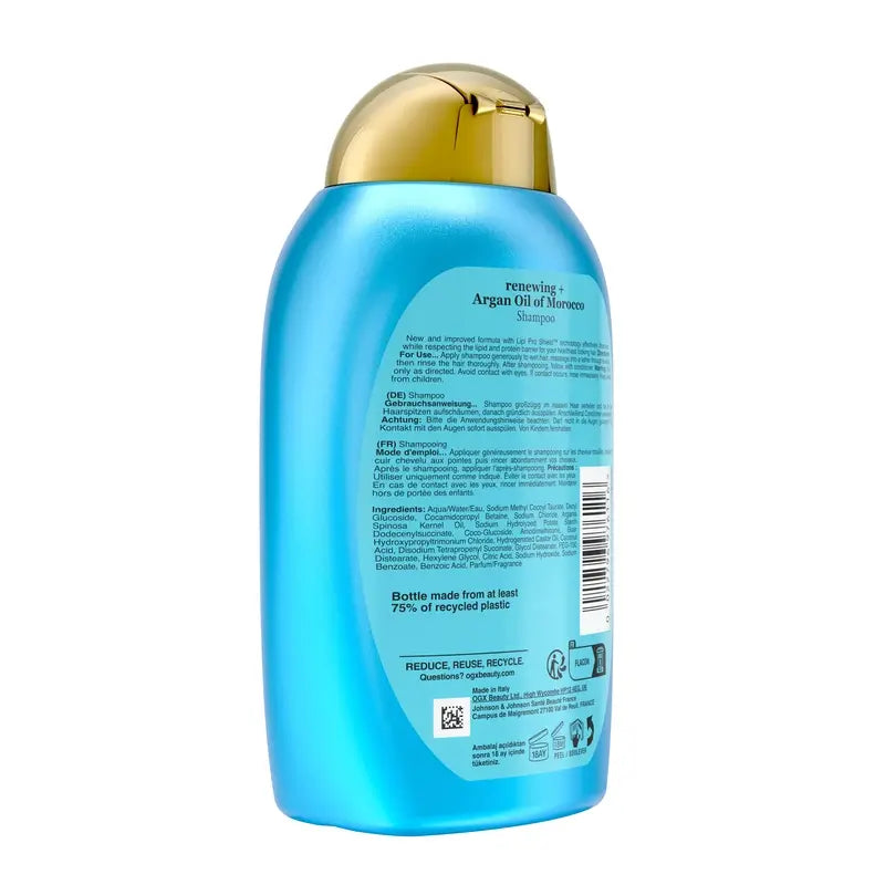 OGX Shampooing à l'huile d'argan marocaine, cheveux secs et abîmés, 385 ml