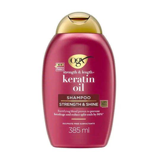 OGX Keratin Oil Shampooing, cheveux cassants, hydratant et renforçant, 385 ml