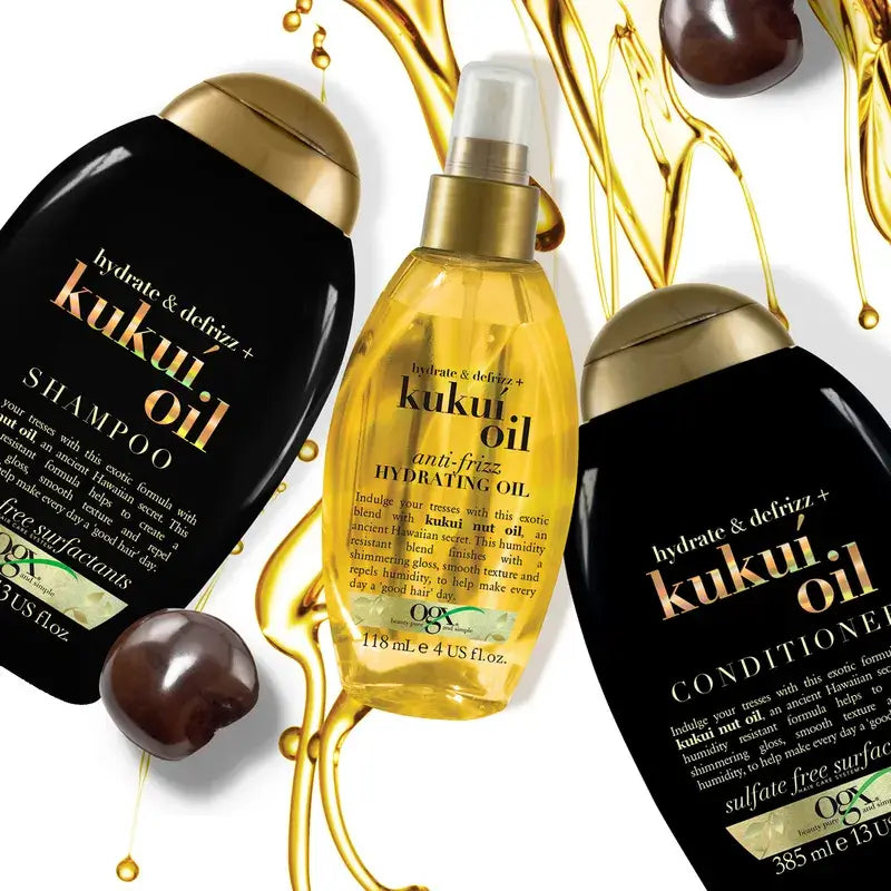 OGX Shampooing à l'huile de Kukui Anti-Frizz, 385 ml