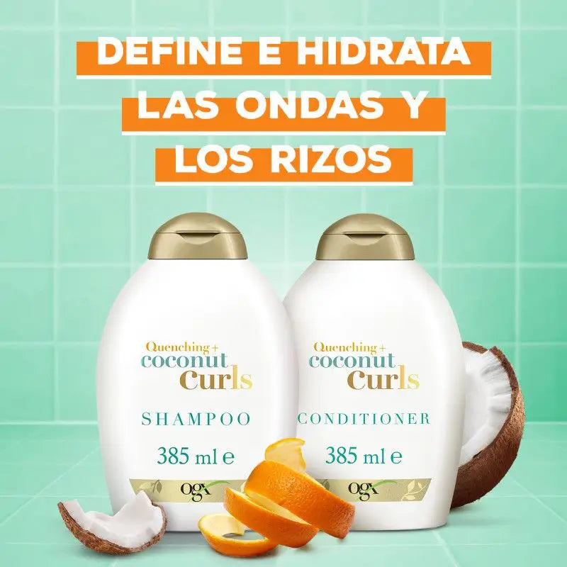 Ogx Shampooing à la noix de coco pour cheveux bouclés, 385 ml