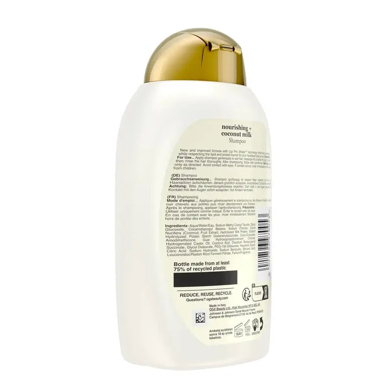 OGX Shampooing au lait de coco, cheveux secs, 385 ml