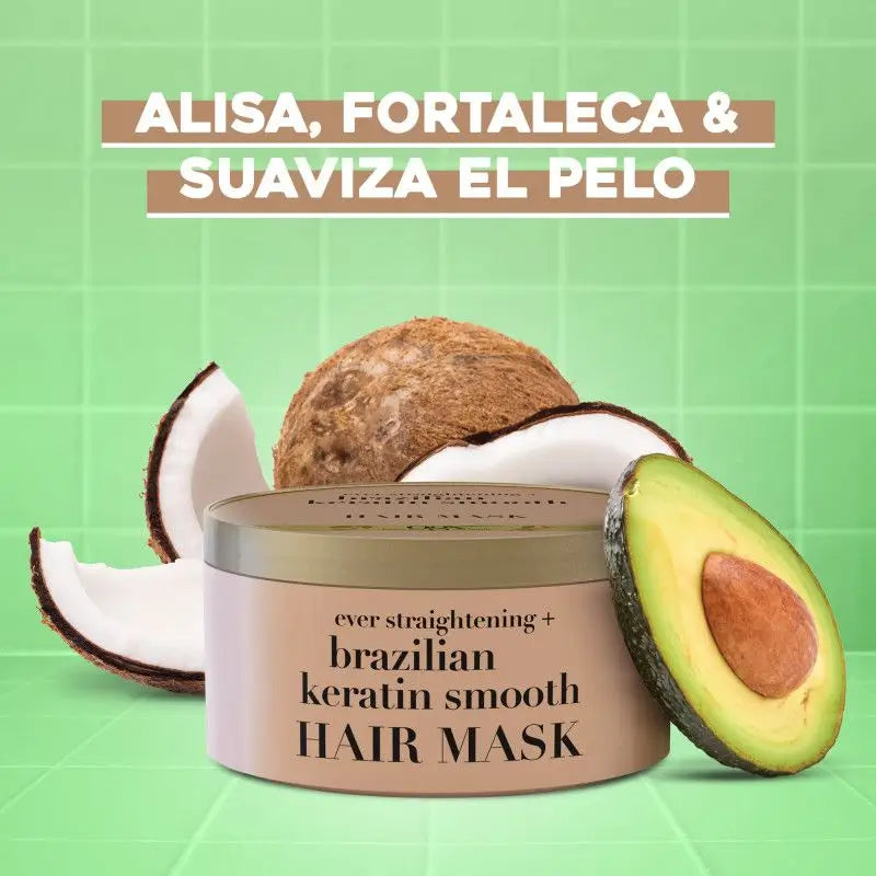 Masque à la kératine Ogx Brazil Smooth, 300 ml