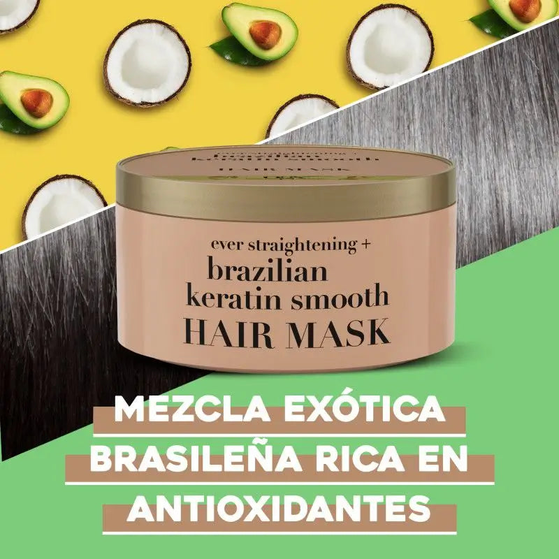 Masque à la kératine Ogx Brazil Smooth, 300 ml
