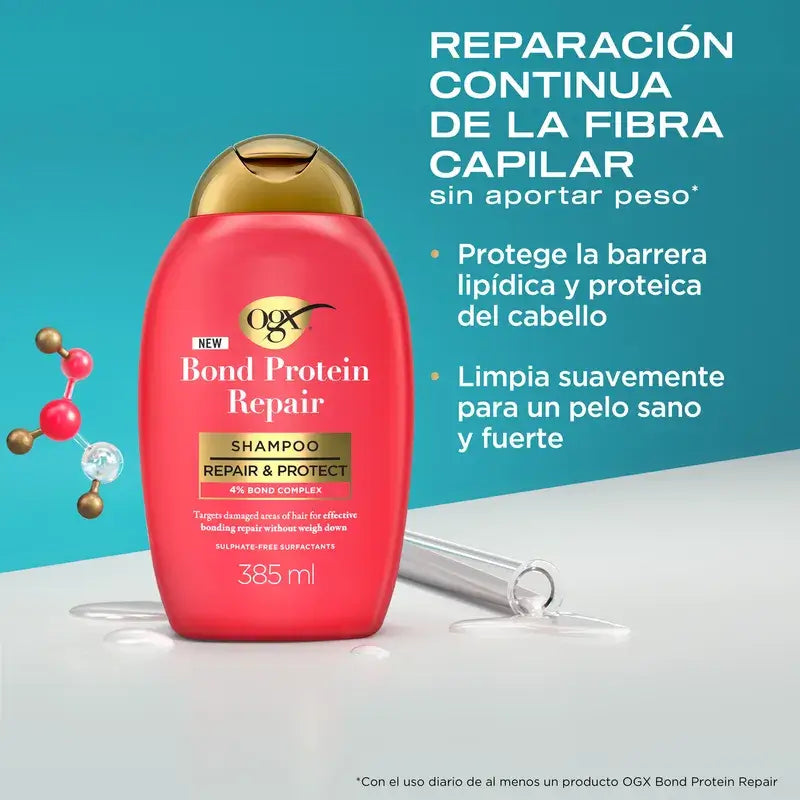 Ogx Bond Repair Shampoo, Shampooing Réparateur, Shampooing Réparateur Sans Sulfate, 385 Ml