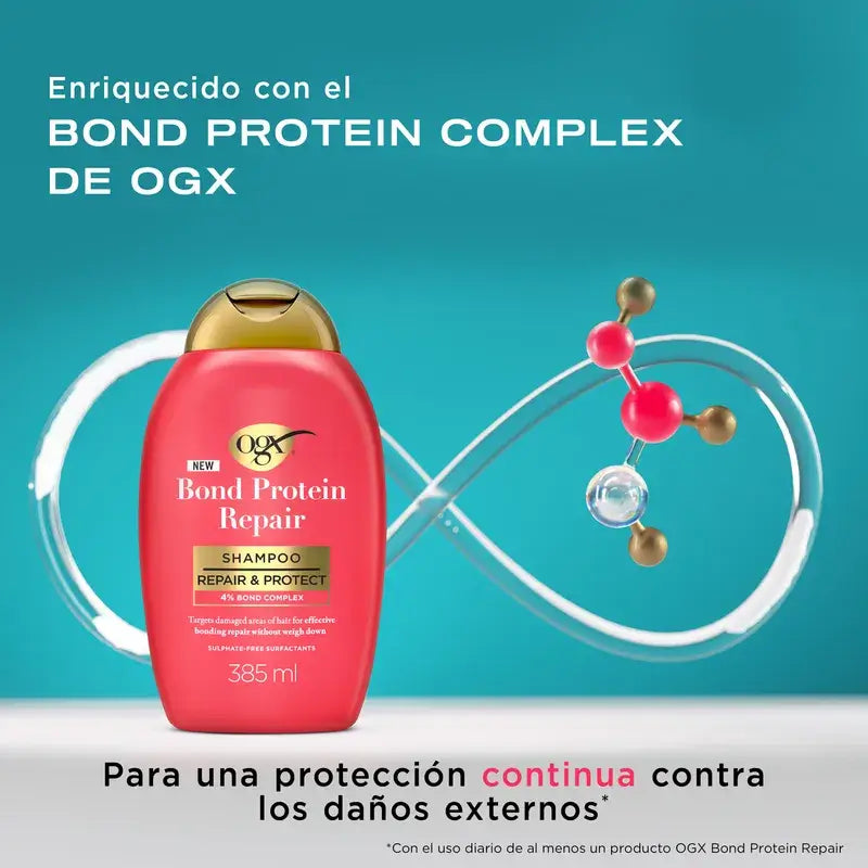 Ogx Bond Repair Shampoo, Shampooing Réparateur, Shampooing Réparateur Sans Sulfate, 385 Ml