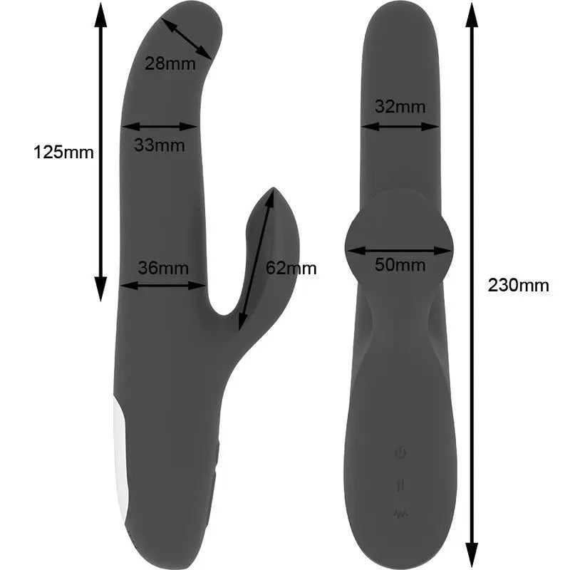 Ohmama Vibrators Vibrateur avec fonction de mouvement et boules rotatives - Noir