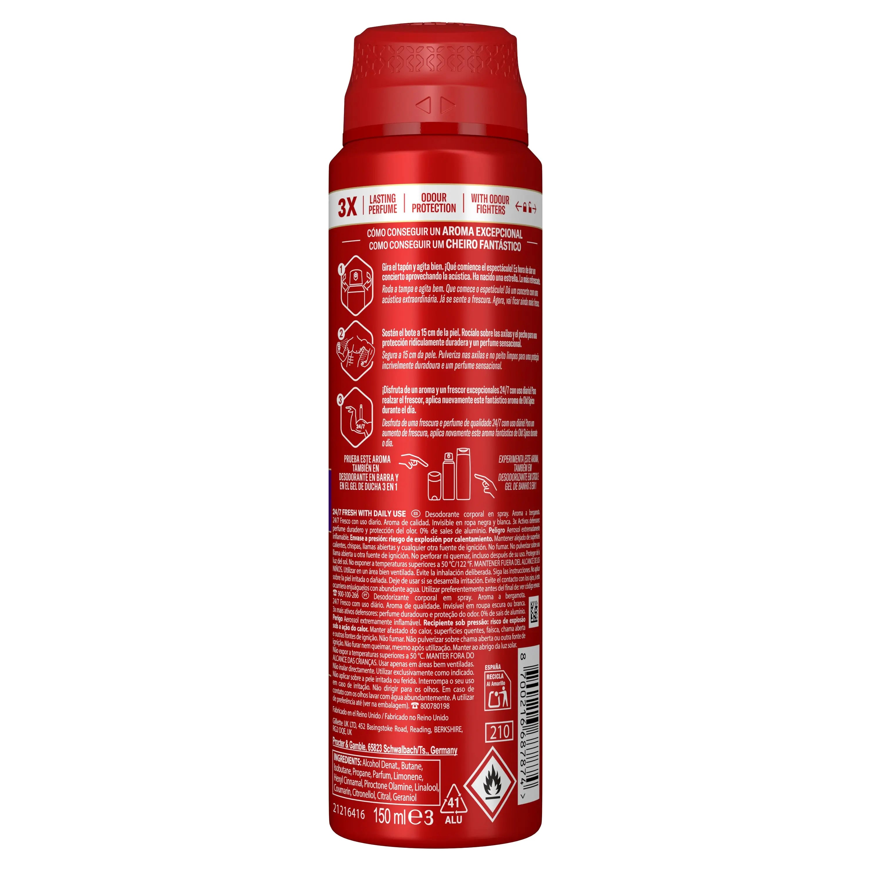 Old Spice Old Spice Rockstar Déodorant en spray, 150 ml