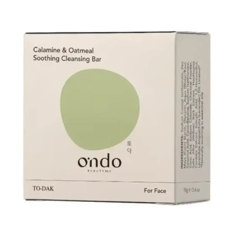 Ondo Beauty 36.5 Barre nettoyante calmante à la calamine et à l'avoine, 70 gr
