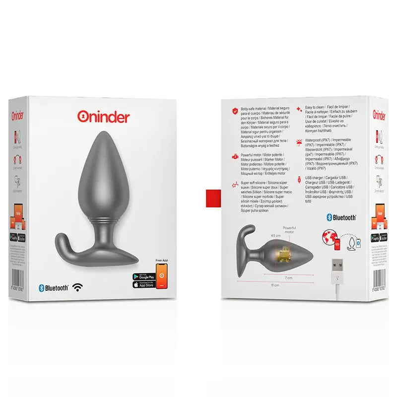 Oninder Black Vibrating Anal Plug - Free App