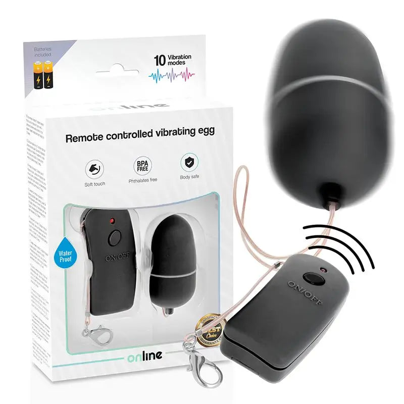 Online Remote Control Vibrating Egg - Black
