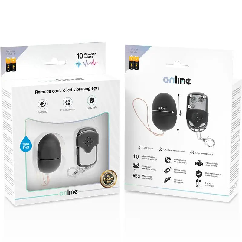 Online Remote Control Vibrating Egg S - Black (Oeuf vibrant télécommandé)