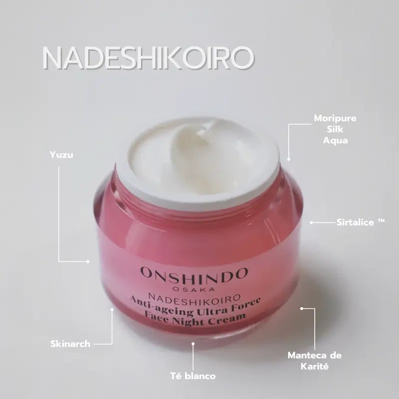 Onshindo Osaka Nadeshikoiro Crème de nuit anti-âge pour peaux sèches, 50 ml