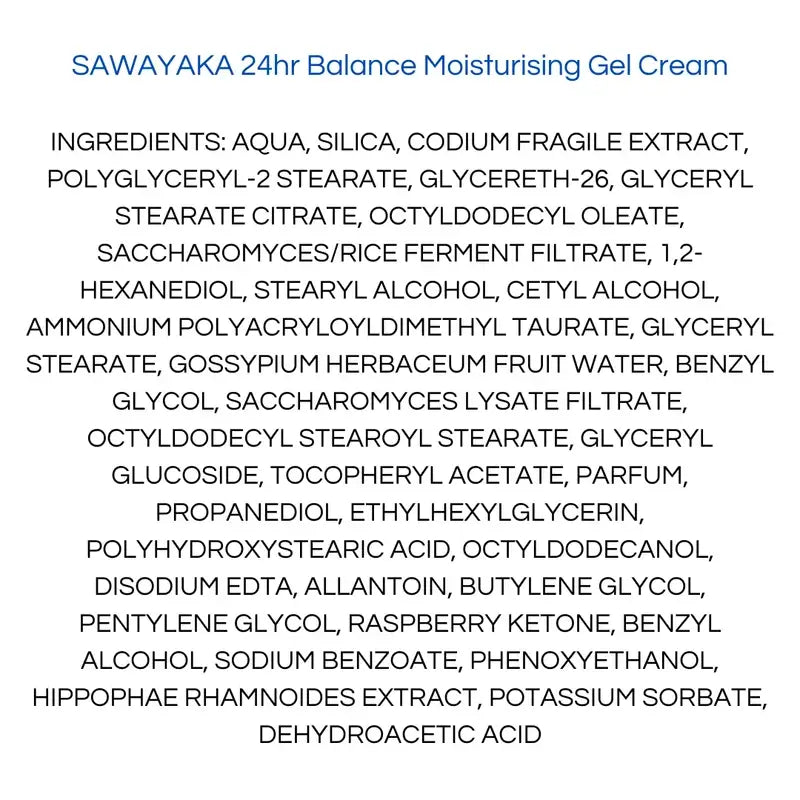 Onshindo Osaka Sawayaka Gel Crème Hydratant 24Hr, 50 ml