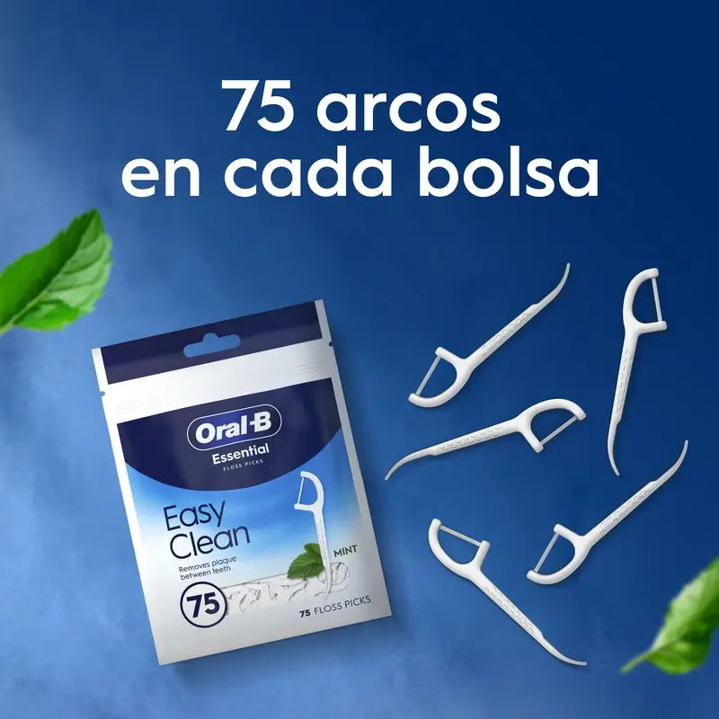 Oral-B Easy Clean - Arceaux dentaires à la menthe, 75 unités