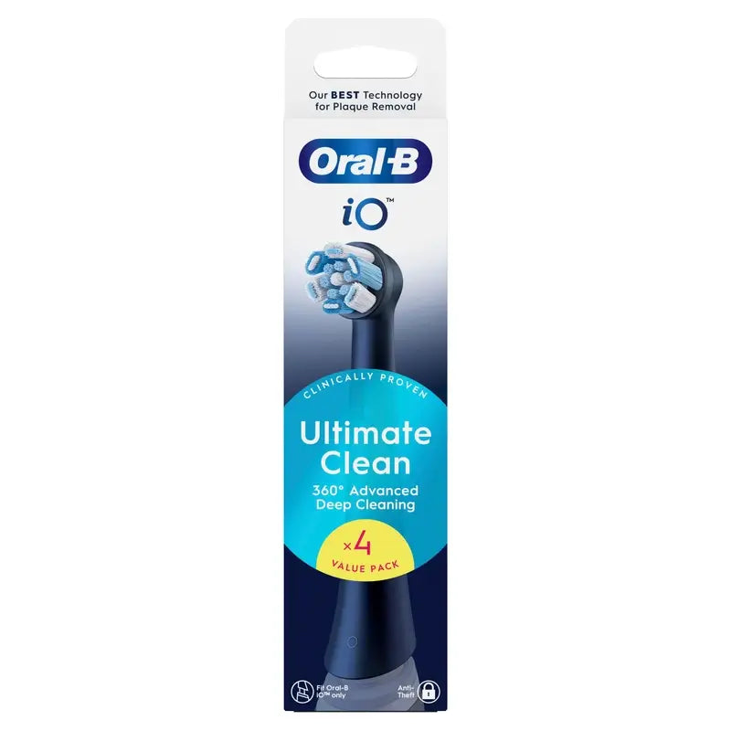 Tête de brosse de remplacement Oral B iO Ultimate Clean Black, 4 pièces