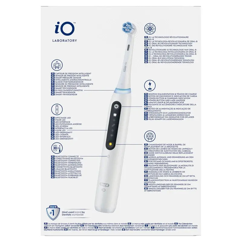 Oral-B Io 5 Brosse à dents électrique blanche, 2 têtes de brosse à dents