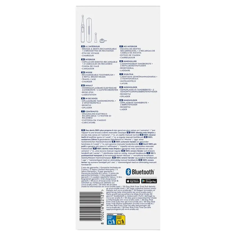 Oral-B Io 5 Brosse à dents électrique blanche, 2 têtes de brosse à dents