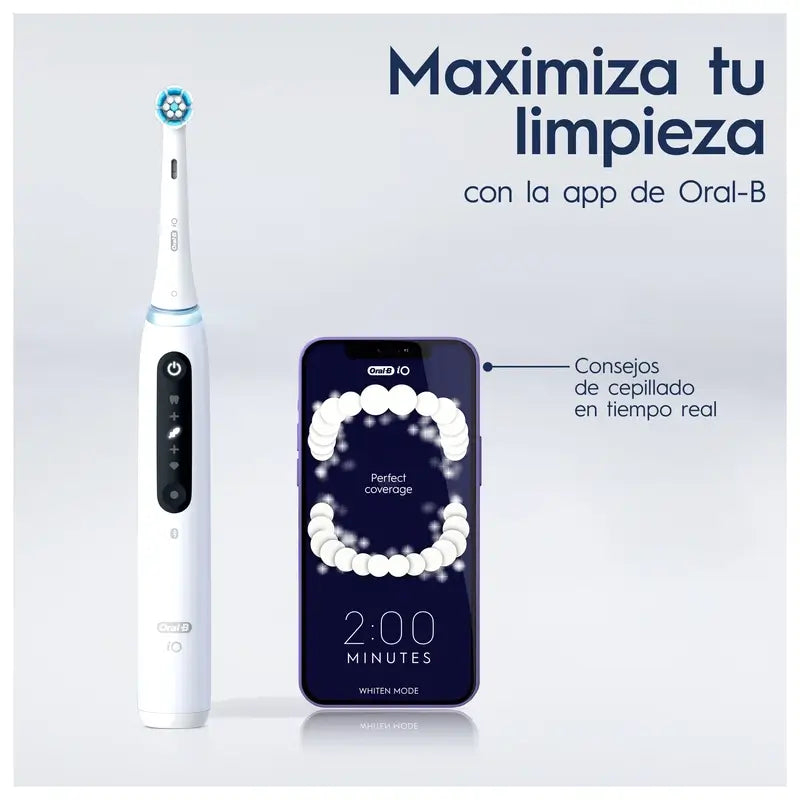 Oral-B Io 5 Brosse à dents électrique blanche, 2 têtes de brosse à dents