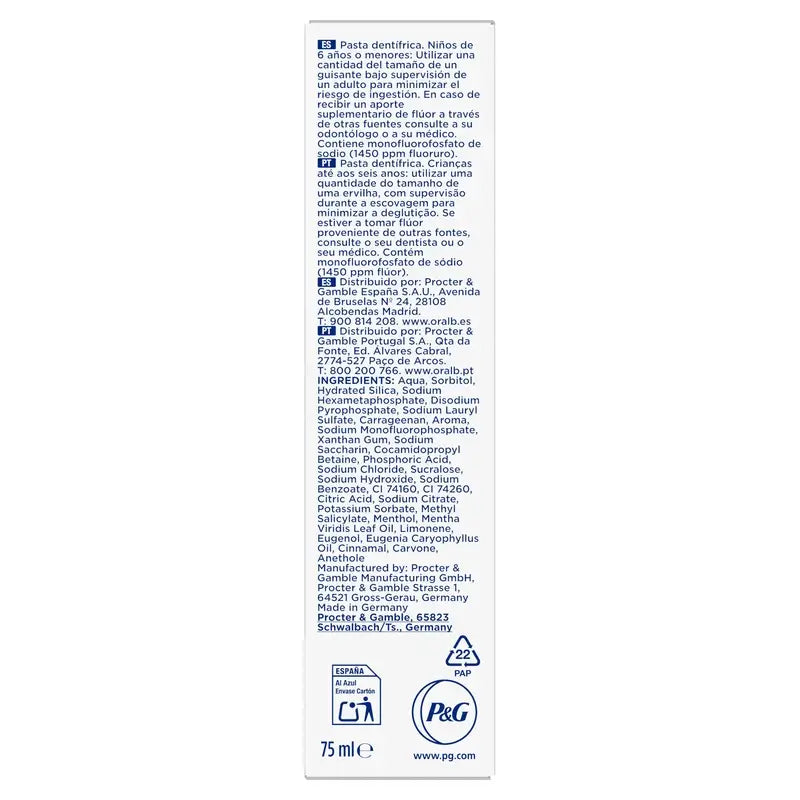 Oral-B 3Dw Radiant Whiteness Dentifrice, 75 ml
