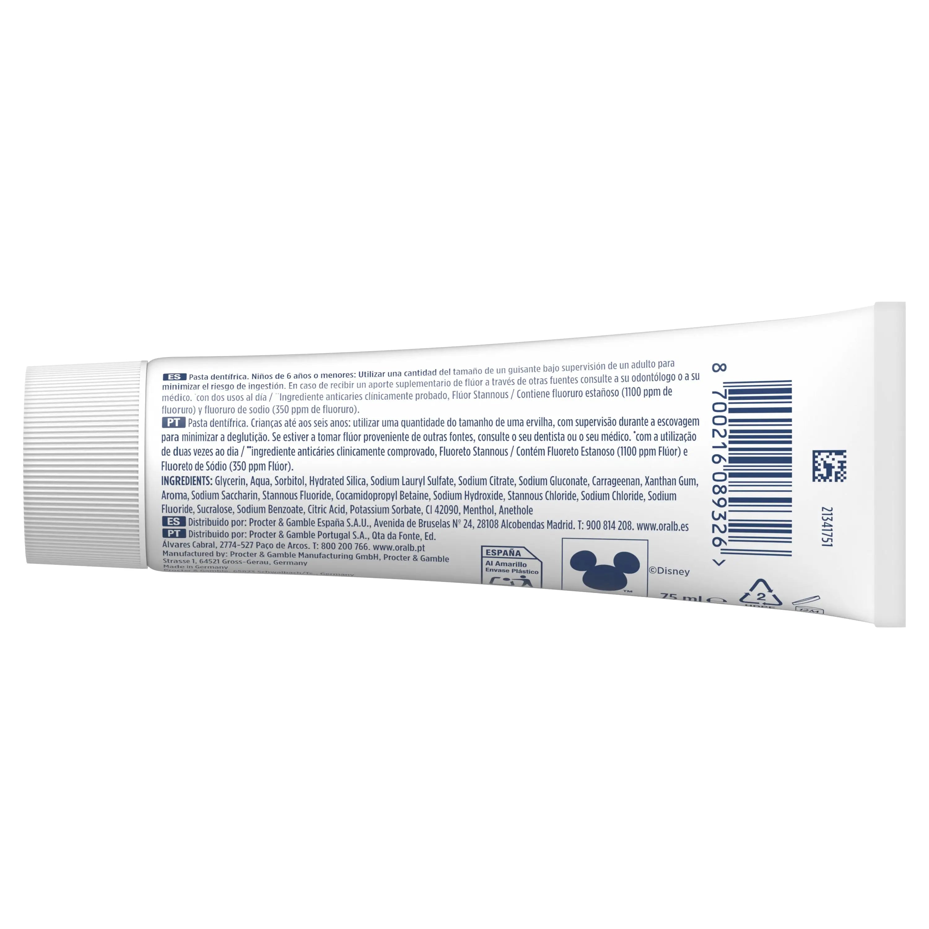 Oral-B Pro Junior Dentifrice 6 à 12 ans, 75 ml