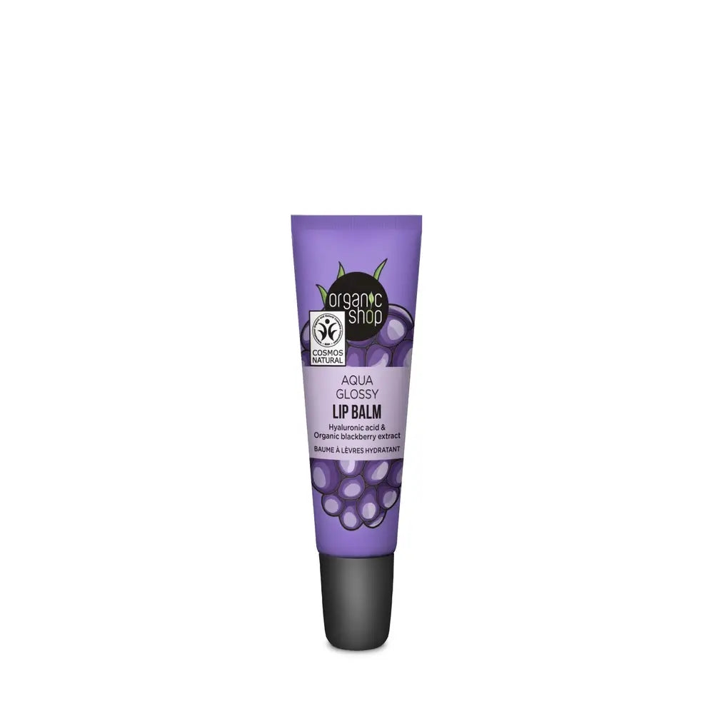 Organic Shop Baume à lèvres Aqua Gloss à l'acide hyaluronique et à l'extrait de mûre, 10 ml
