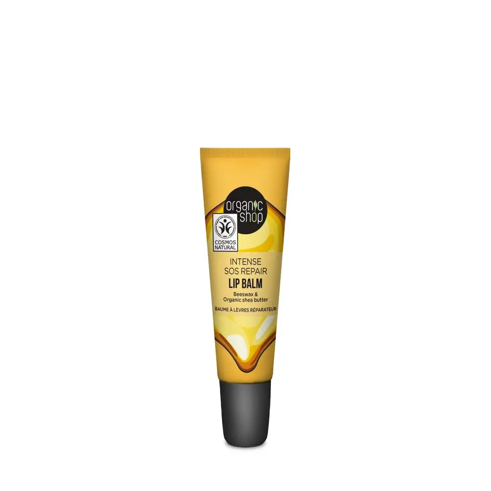 Organic Shop Sos Baume à lèvres réparateur à la cire d'abeille et au beurre de karité, 10 ml