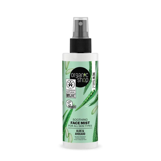 Organic Shop Brume apaisante pour tous types de peau Avocat et aloès Organic Shop, 150 ml
