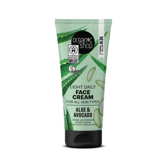 Organic Shop Crème visage lissante pour tous types de peau Avocat et aloès Organic Shop, 50 ml