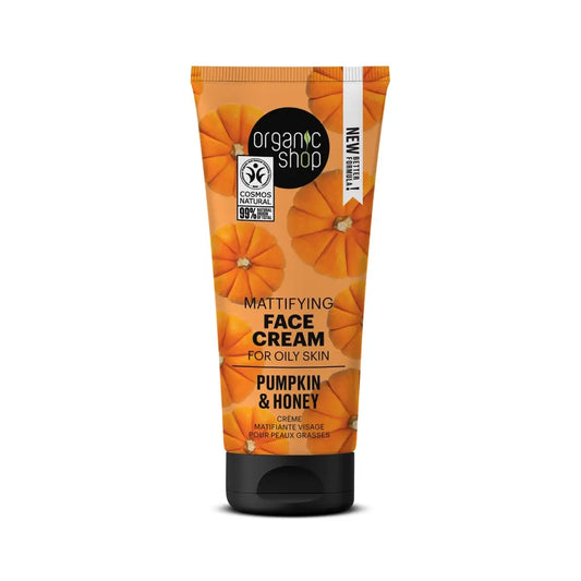 Organic Shop Organic Shop Crème matifiante pour le visage Peau grasse Citrouille et miel, 50 ml