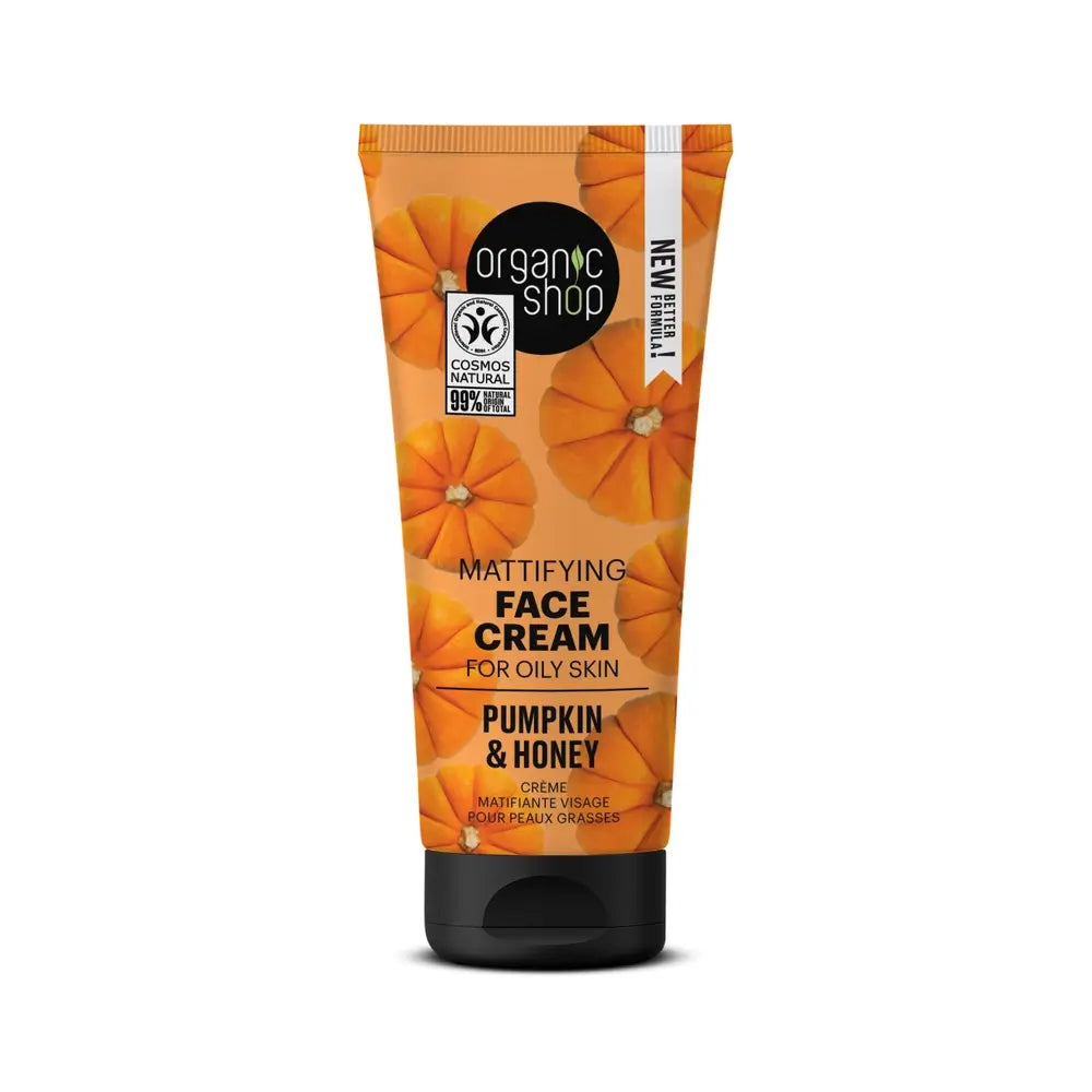 Organic Shop Organic Shop Crème matifiante pour le visage Peau grasse Citrouille et miel, 50 ml