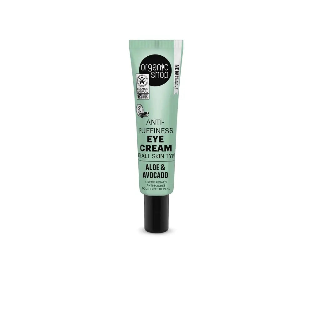 Organic Shop Organic Shop Crème anti-poches pour les yeux à l'avocat et à l'aloès pour tous les types de peau, 30 ml