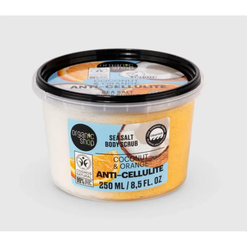 Organic Shop Anti-Cellulite Orange & Coconut Sea Salt Body Scrub , 250 ml