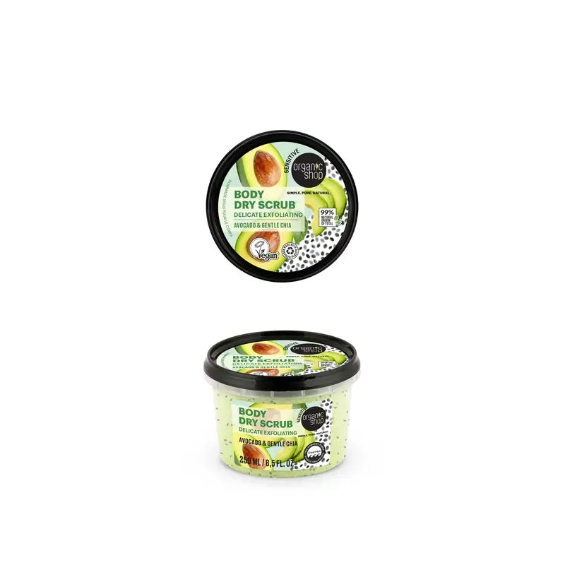 Organic Shop Gommage corporel à l'avocat et au chia, 250 ml